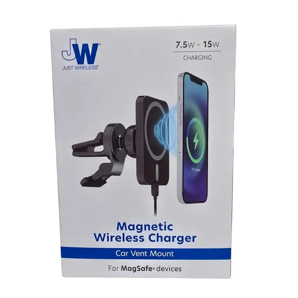 15W MagSafe Wireless Car Charger Vent Mount Fast Charge for iPhone Just Wireless